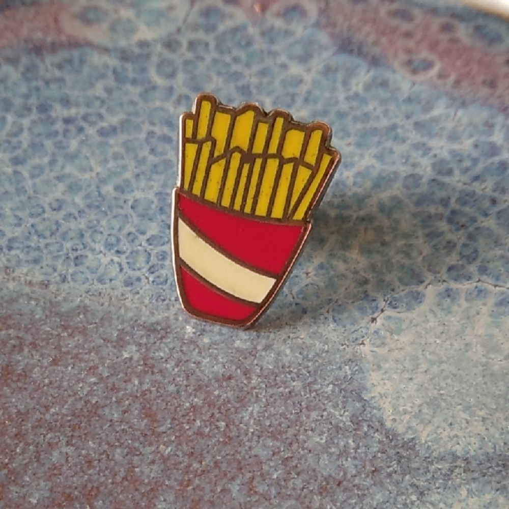 Red and Yellow French Fry Enamel Pin